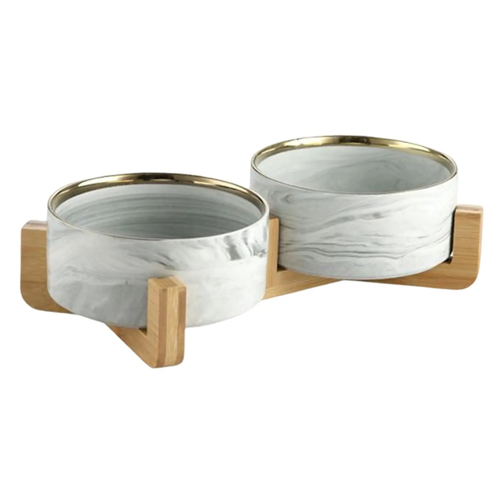 Elevated Ceramic Cat Bowl Set — Food & Water
