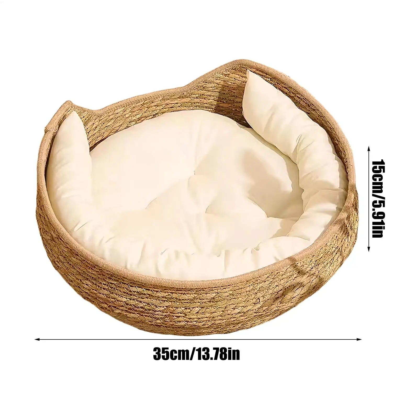 Handwoven Rattan Cat Bed