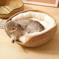 Handwoven Rattan Cat Bed