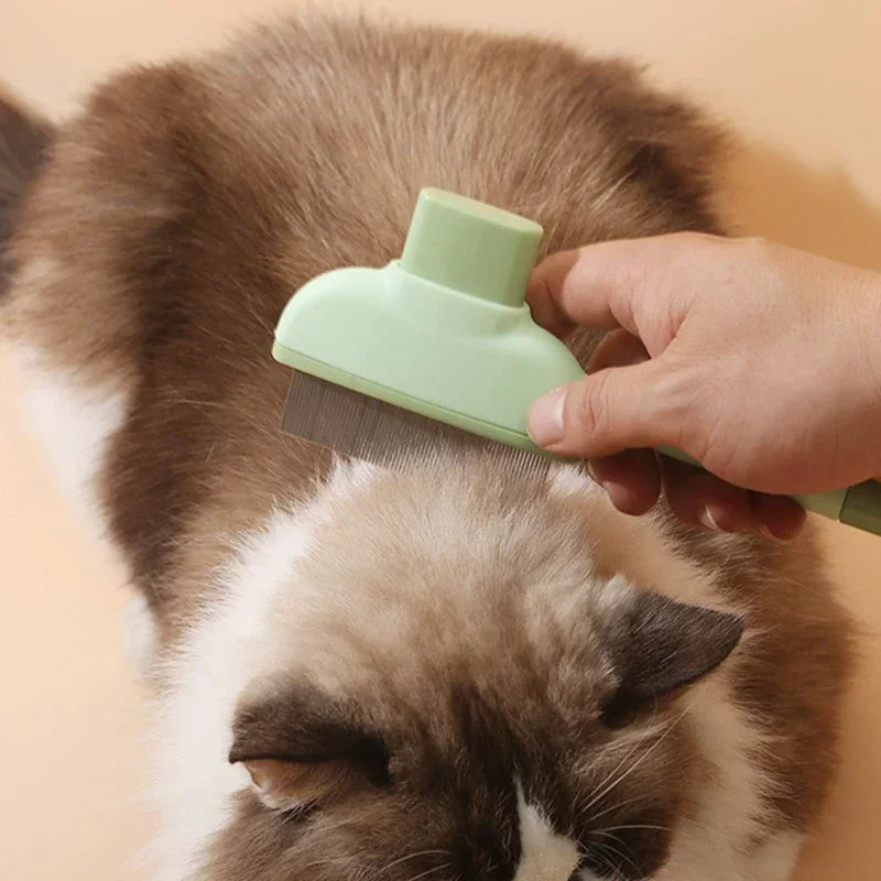 Self-Cleaning Cat Grooming Brush – One-Click Hair Removal Slicker Brush