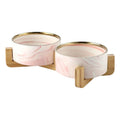 Elevated Ceramic Cat Bowl Set — Food & Water