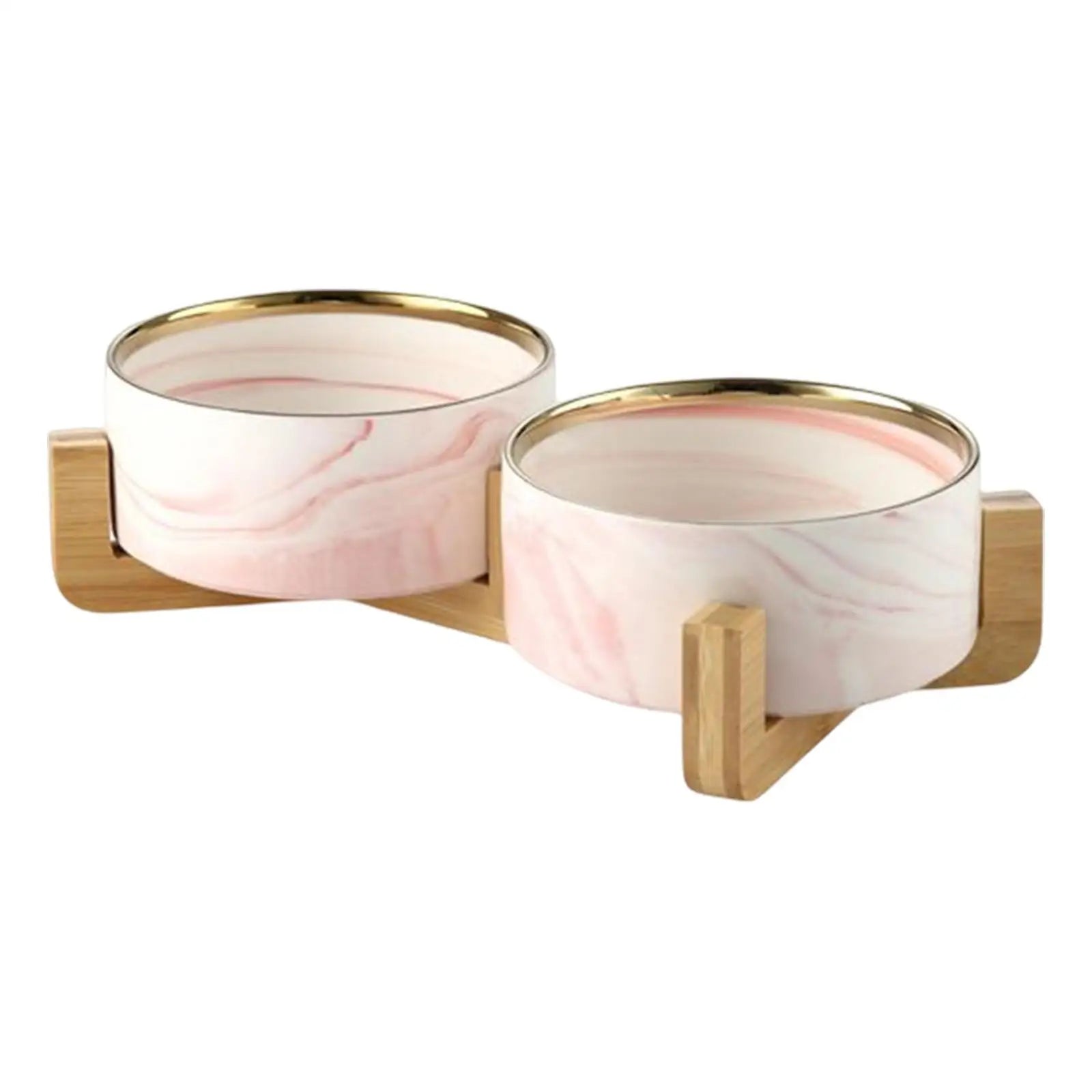 Elevated Ceramic Cat Bowl Set — Food & Water
