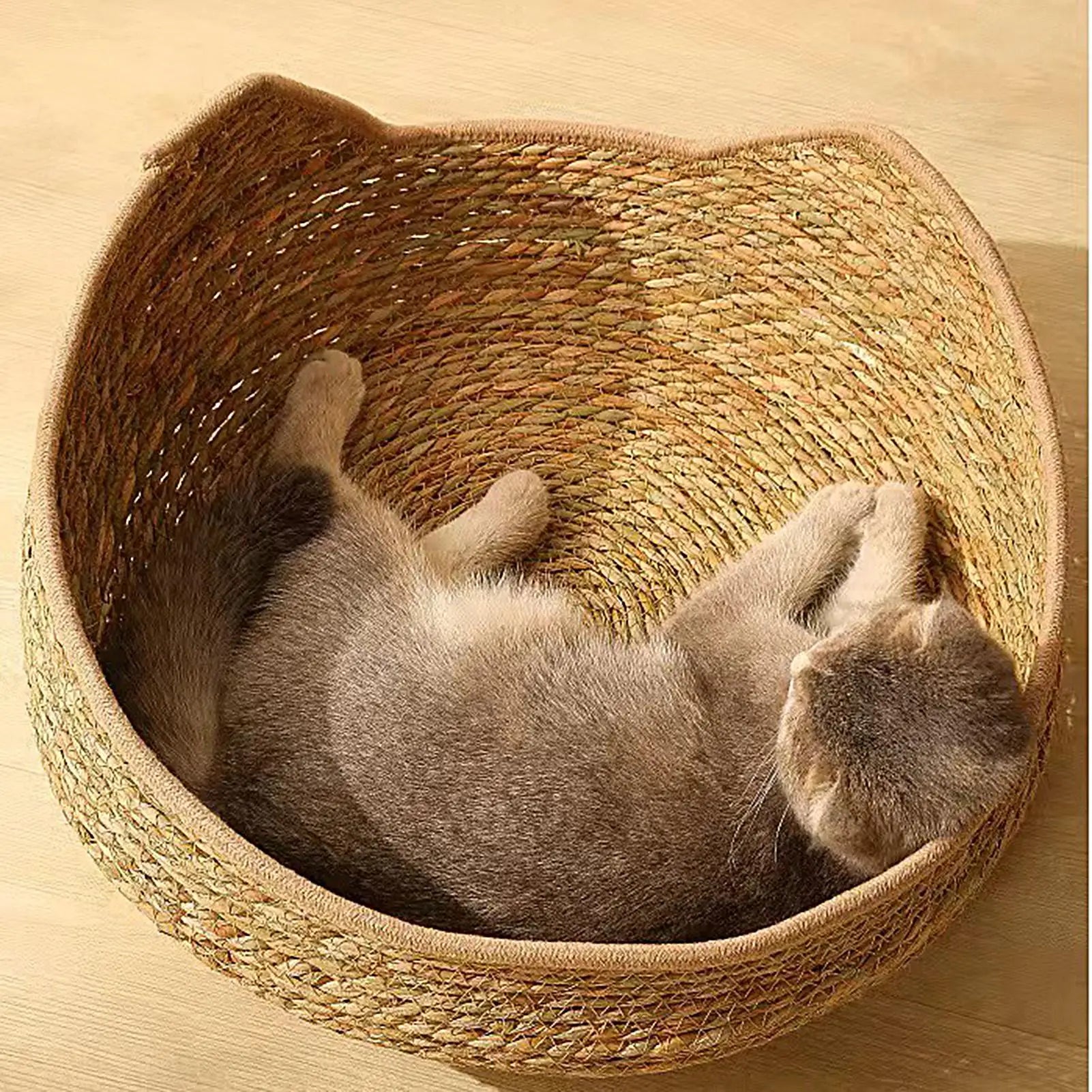 Handwoven Rattan Cat Bed