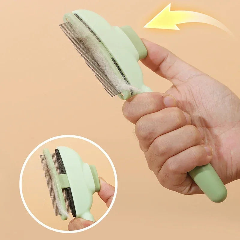 Self-Cleaning Cat Grooming Brush – One-Click Hair Removal Slicker Brush