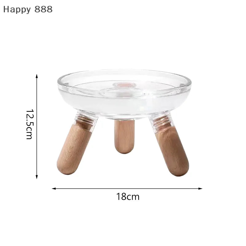 Elevated Transparent Cat Bowl